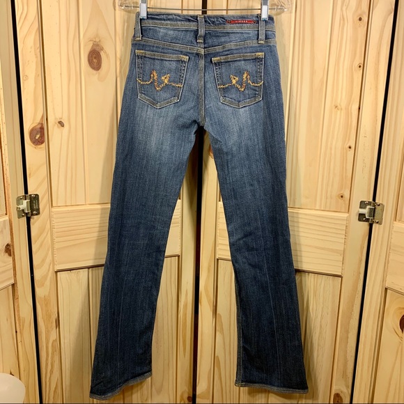 Vigoss Denim - Vigoss Tokyo Womens Bootcut Western Style Cowgirl Denim Embroidered Jeans Size 1